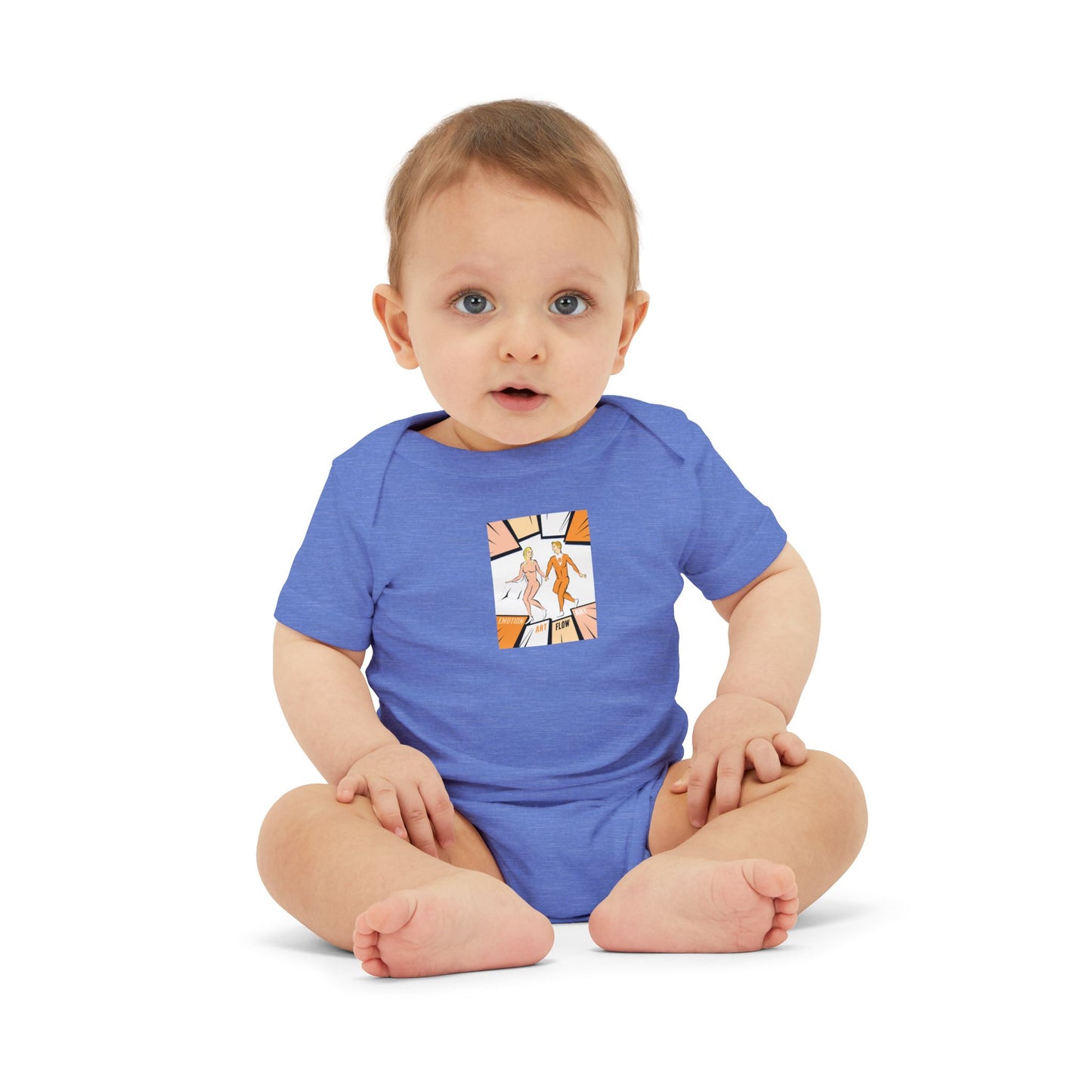 Infant One-Piece Bodysuit with Cute Sacral Chakra Super Hero Cartoon Fox Panel — Baby Gift & Everyday Wear