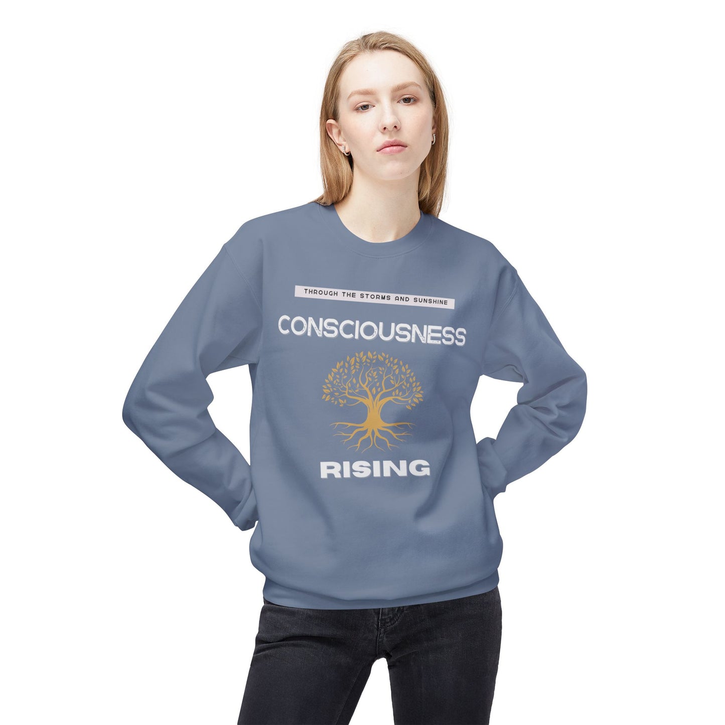Consciousness Rising Unisex Garment-Dyed Sweatshirt – A Journey in Growth, Transformation, and Unity