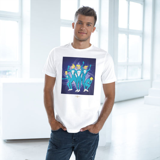 Vireo Retro Resonance Tee — Neon Space Dance Graphic (Throat Chakra)