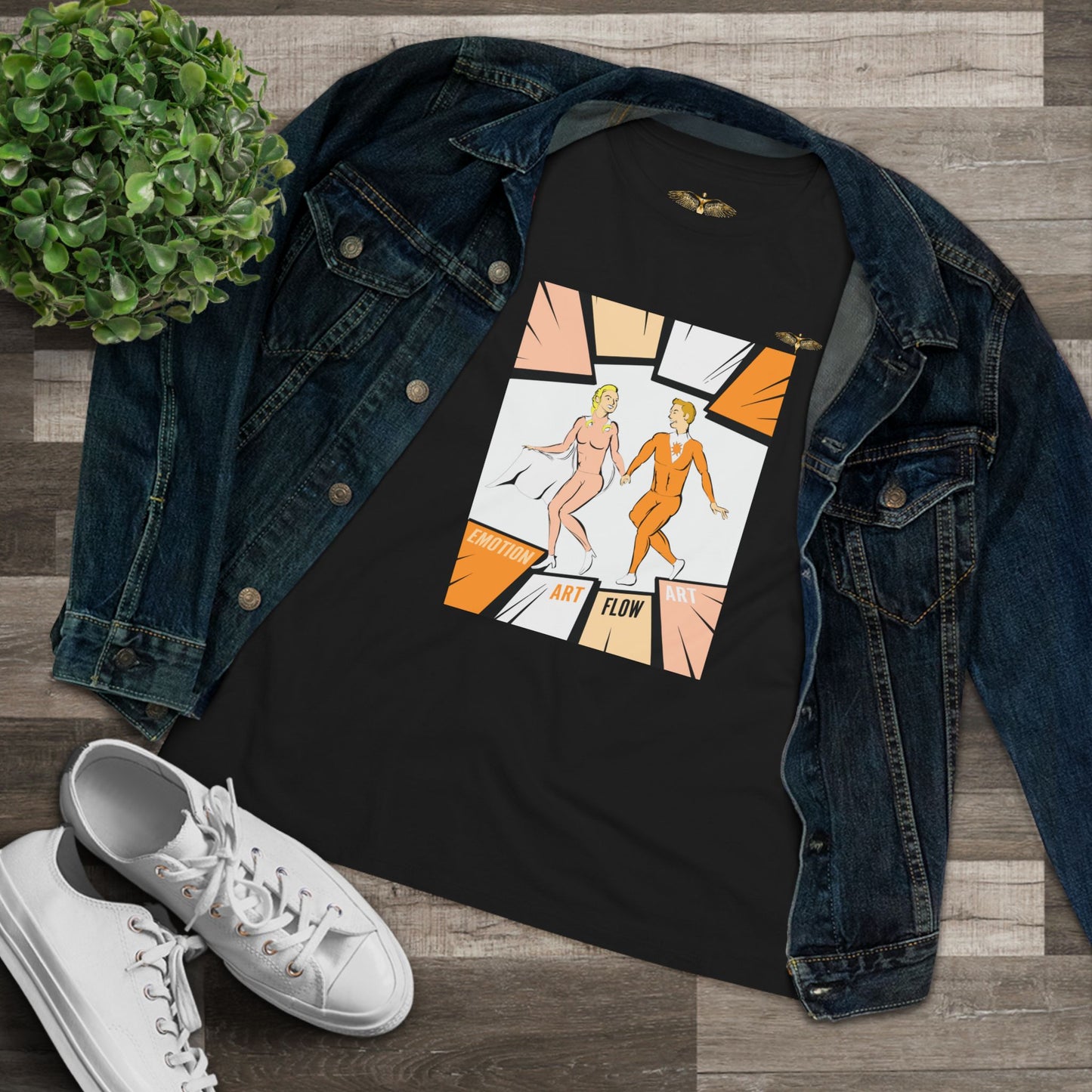 Solara & Rivo Women's Sacral Chakra Tee — "Art. Emotion. Flow." Lightweight Vintage Design