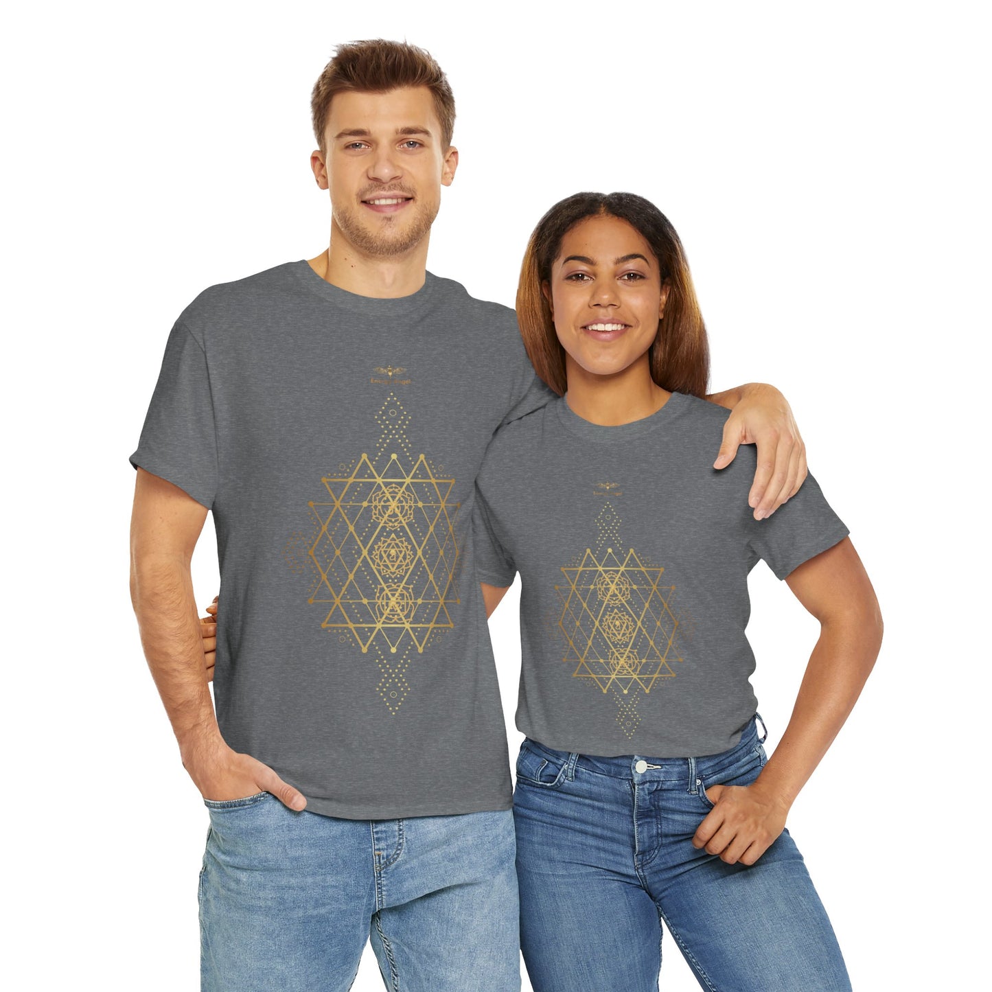 Sacred Geometry Chakra Unisex Heavy Cotton Tee