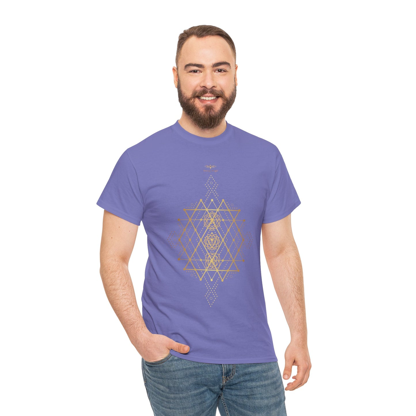 Sacred Geometry Chakra Unisex Heavy Cotton Tee