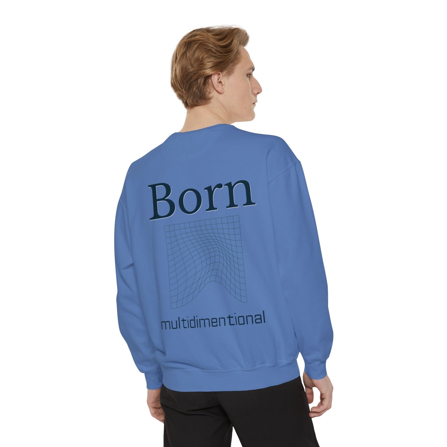 Conscious Rise: Garment-Dyed Sweatshirt with Blooming Tree Design