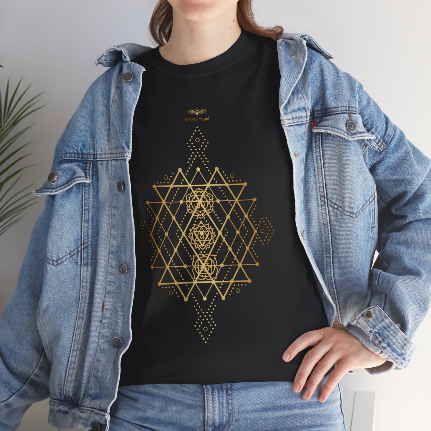 Sacred Geometry Chakra Unisex Heavy Cotton Tee