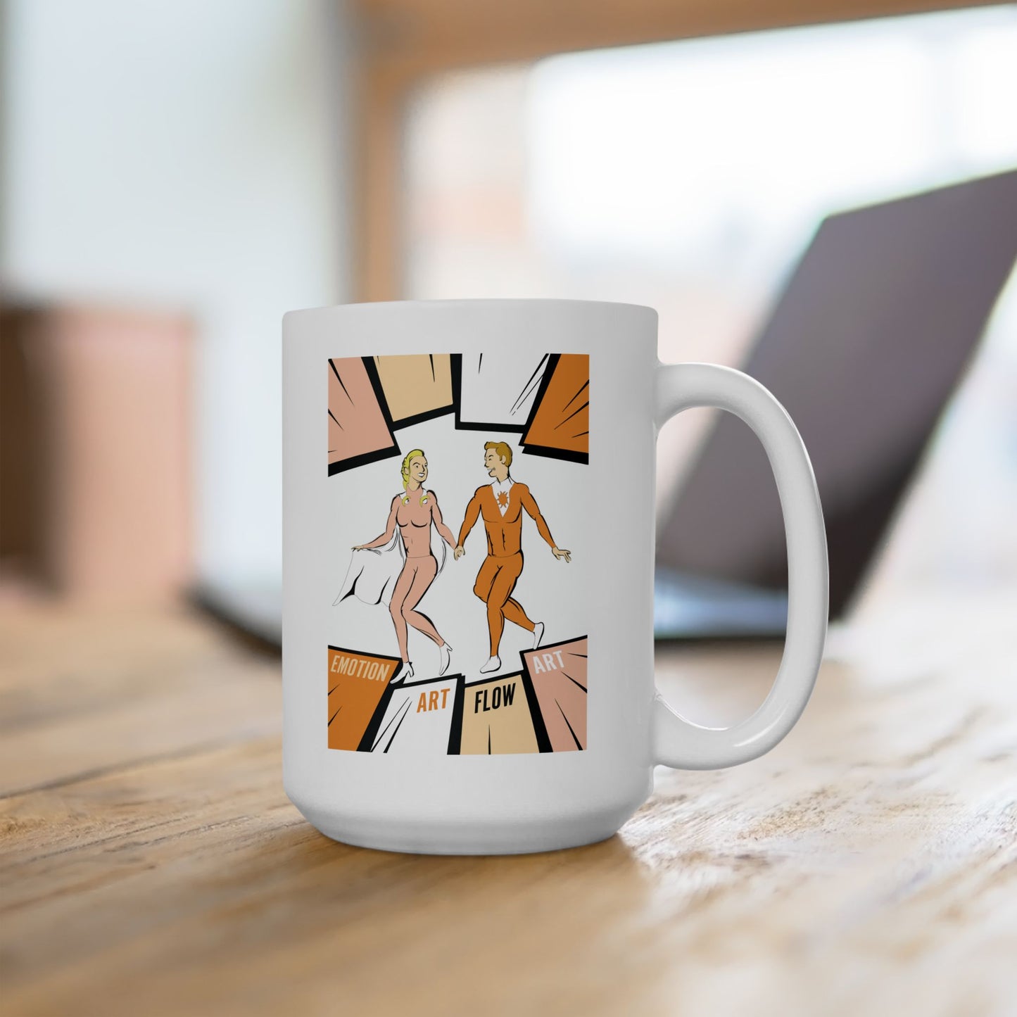 Solara & Rivo — Creative Flow Ceramic Mug | Sacral Chakra Edition • Retro Energy Design (11oz & 15oz)