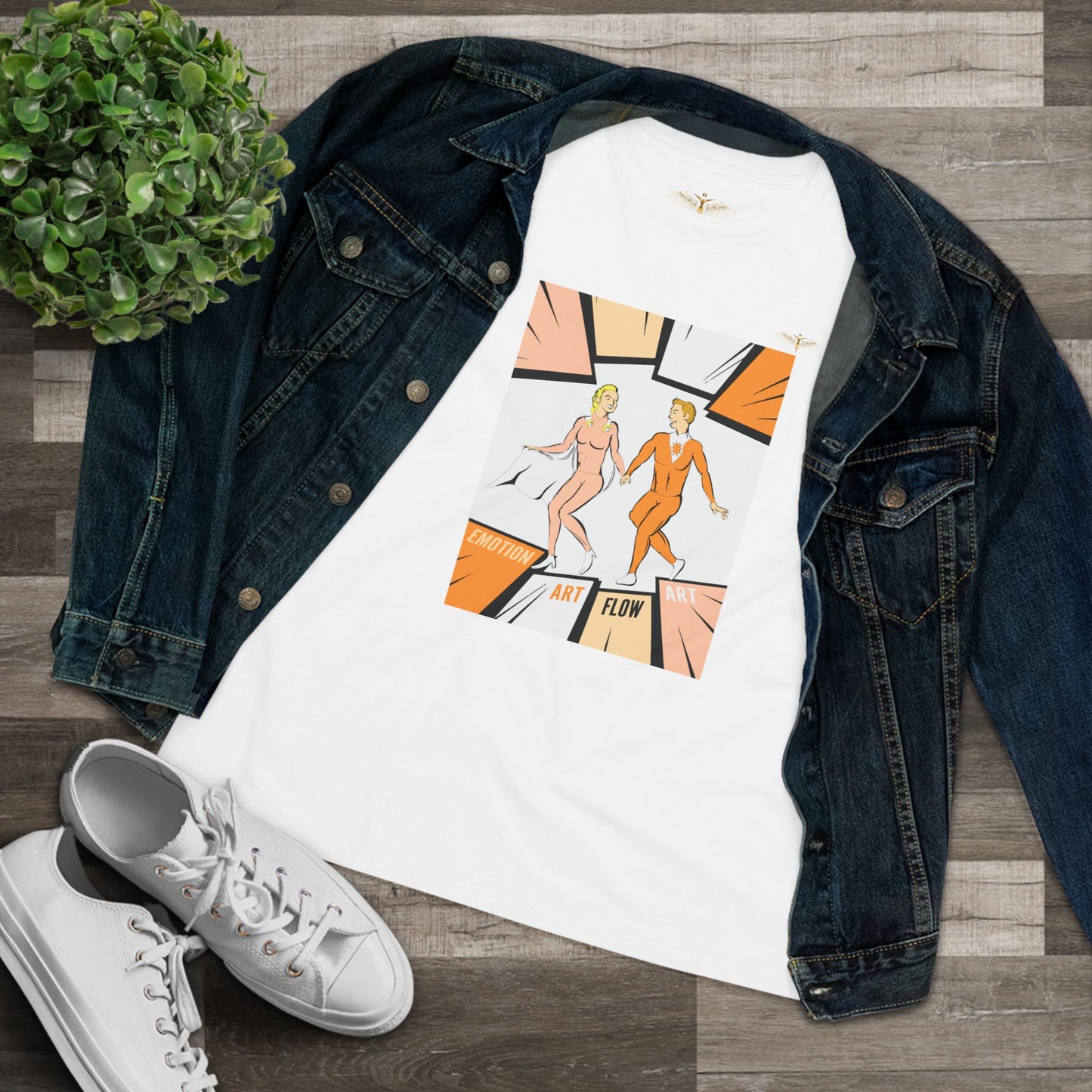 Solara & Rivo Women's Sacral Chakra Tee — "Art. Emotion. Flow." Lightweight Vintage Design
