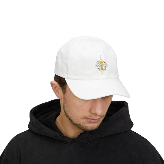 The Chakra Alignment Cap — Minimal Gold Embroidery — Quiet Energy Edition • Gold Chakra Embroidery • Everyday Intention