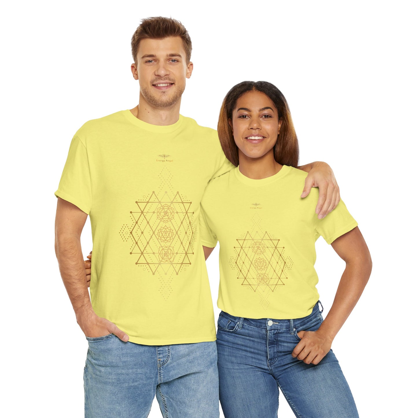Sacred Geometry Chakra Unisex Heavy Cotton Tee