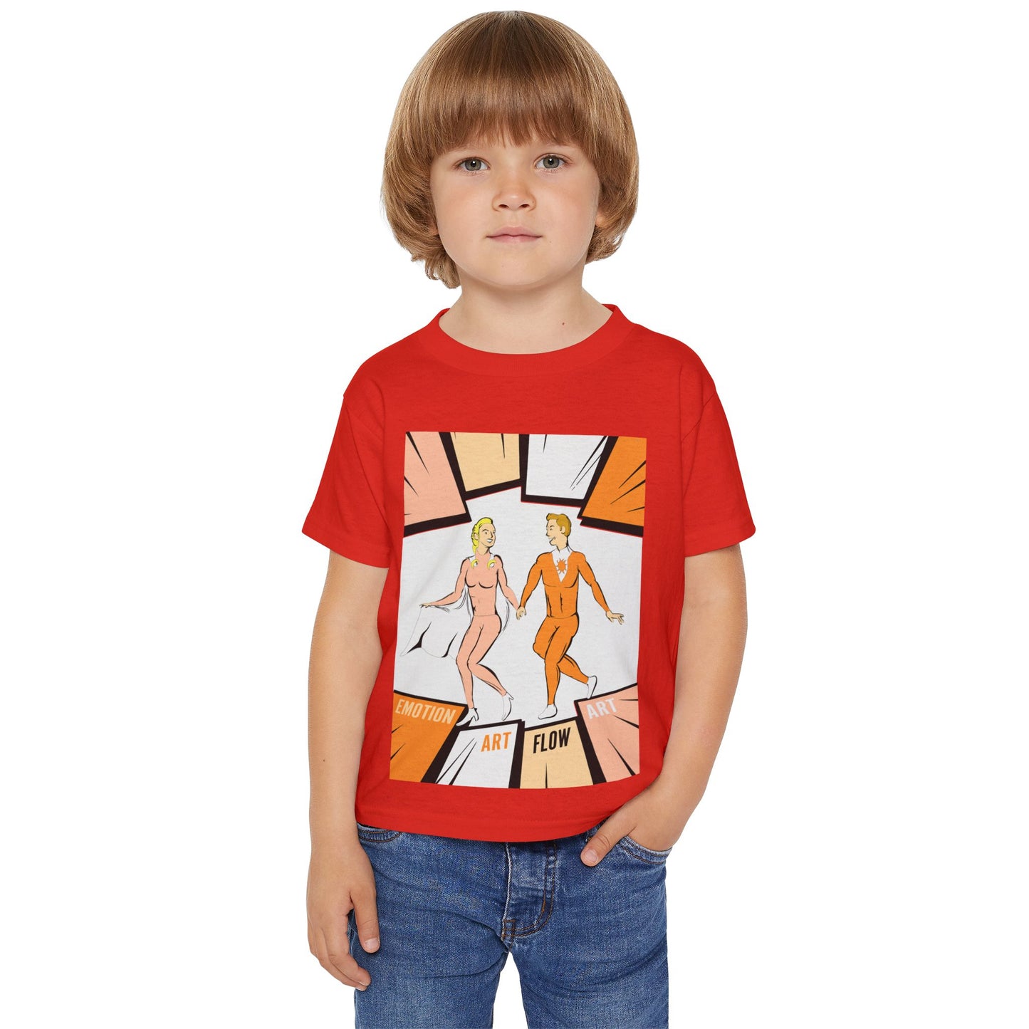 Toddler Super Hero Sacral Chakra 2 T-Shirt — Retro Dance Pop Art "Emotion Art Flow" Design