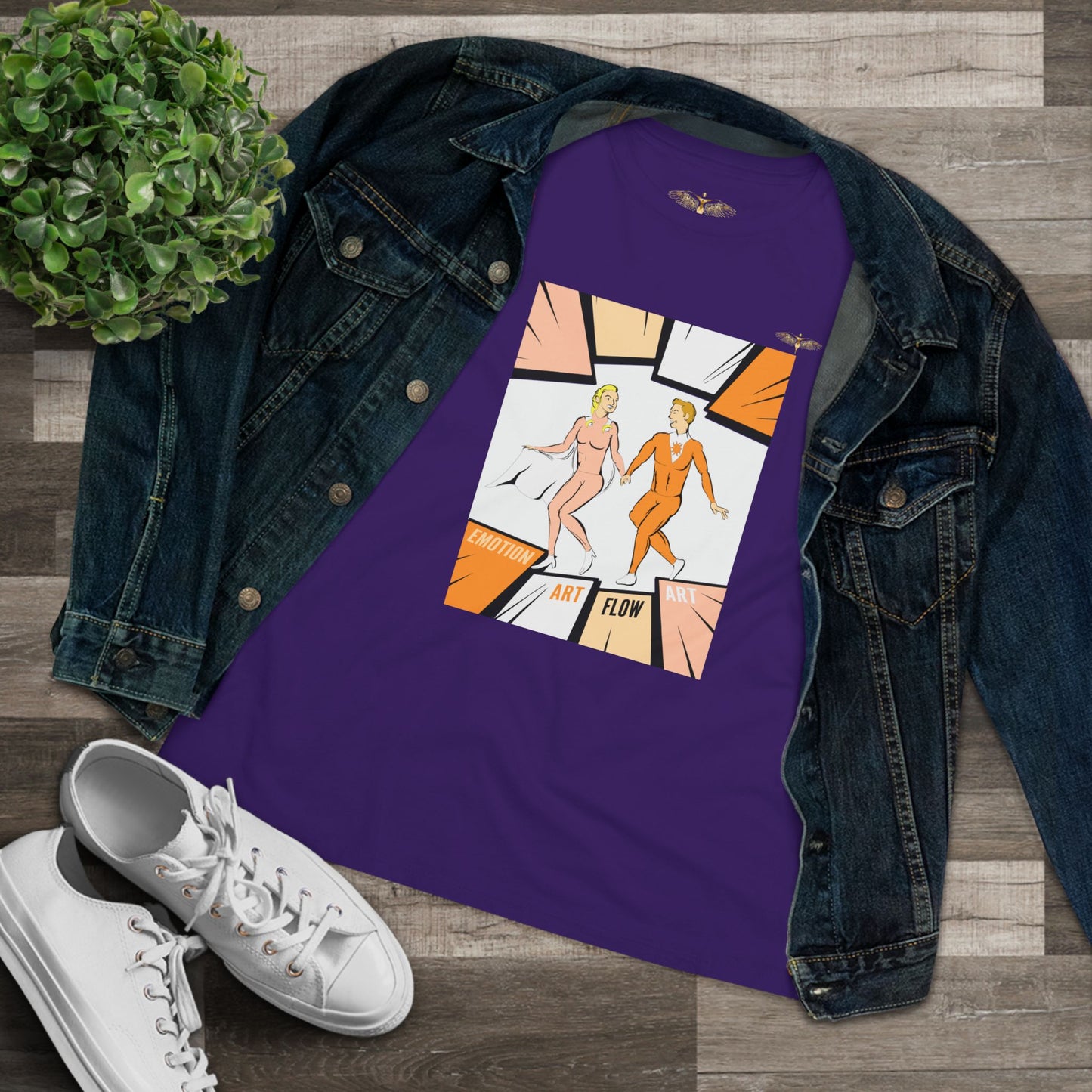 Solara & Rivo Women's Sacral Chakra Tee — "Art. Emotion. Flow." Lightweight Vintage Design