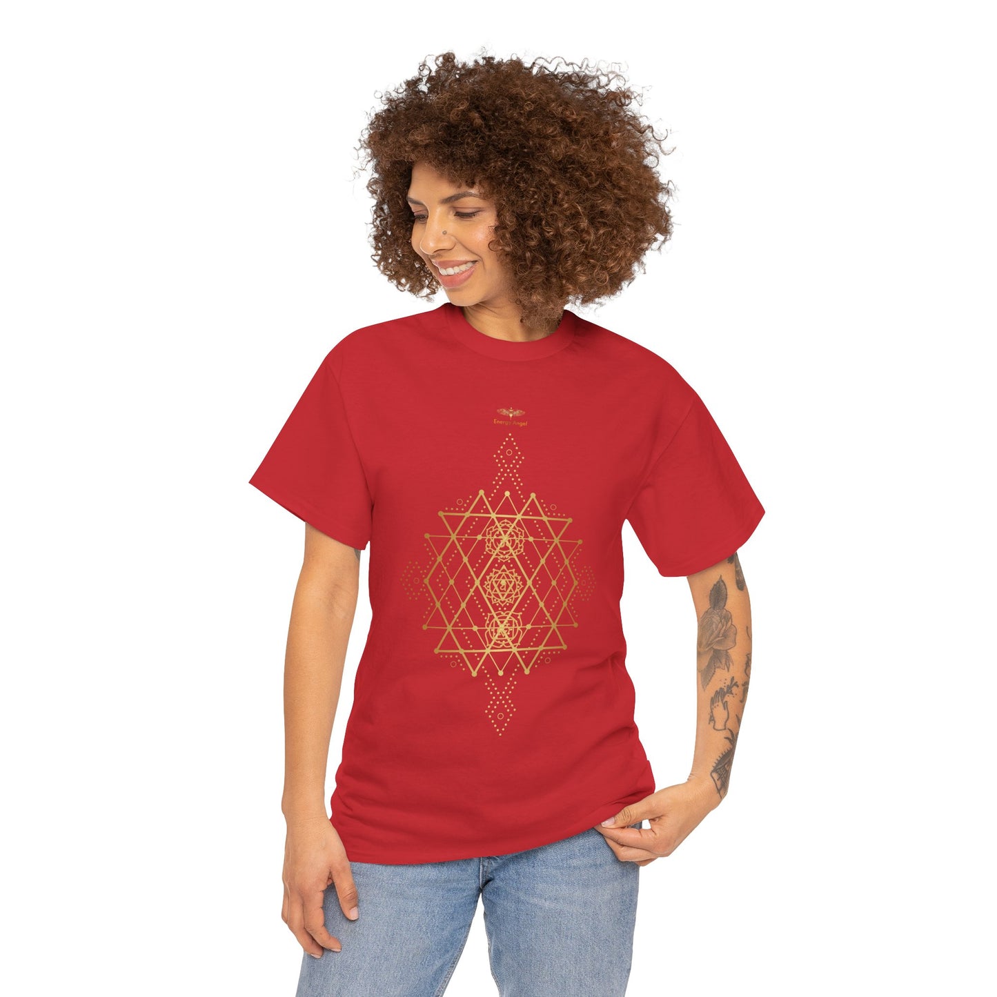 Sacred Geometry Chakra Unisex Heavy Cotton Tee
