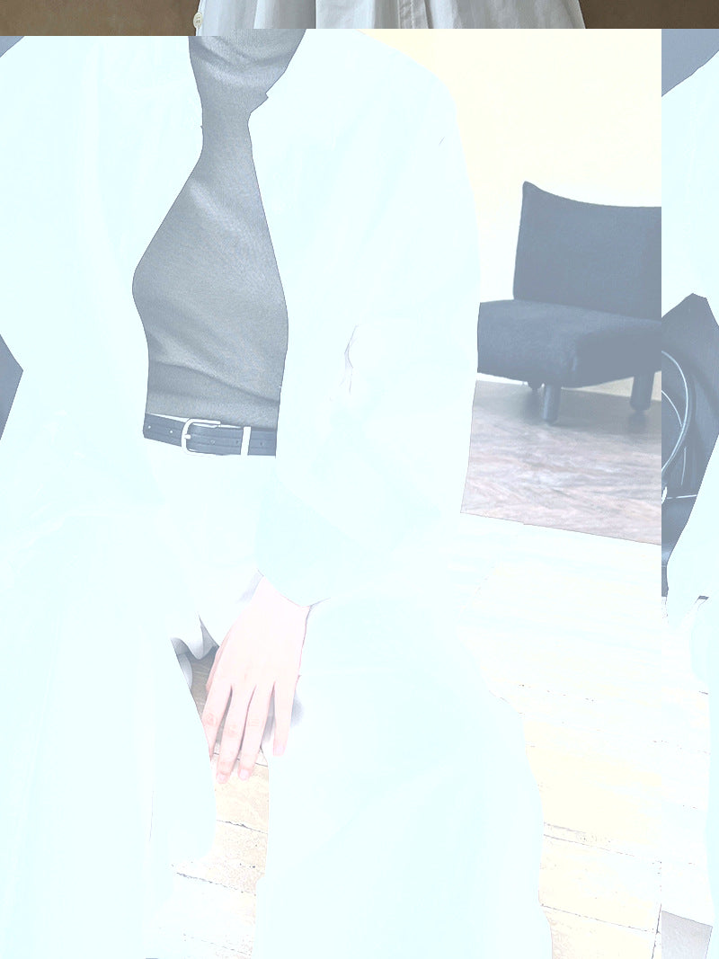 Cotton long sleeved shirt collar top jacket