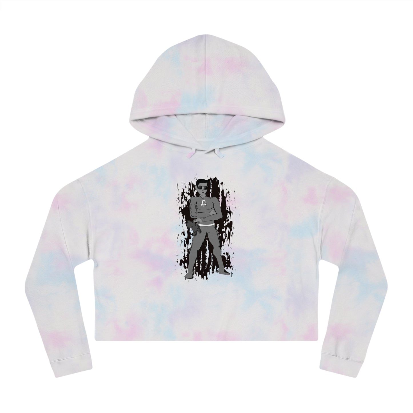 Cropped Hoodie Sacral Chakra Super Hero — Gothic Girl Silhouette Graphic