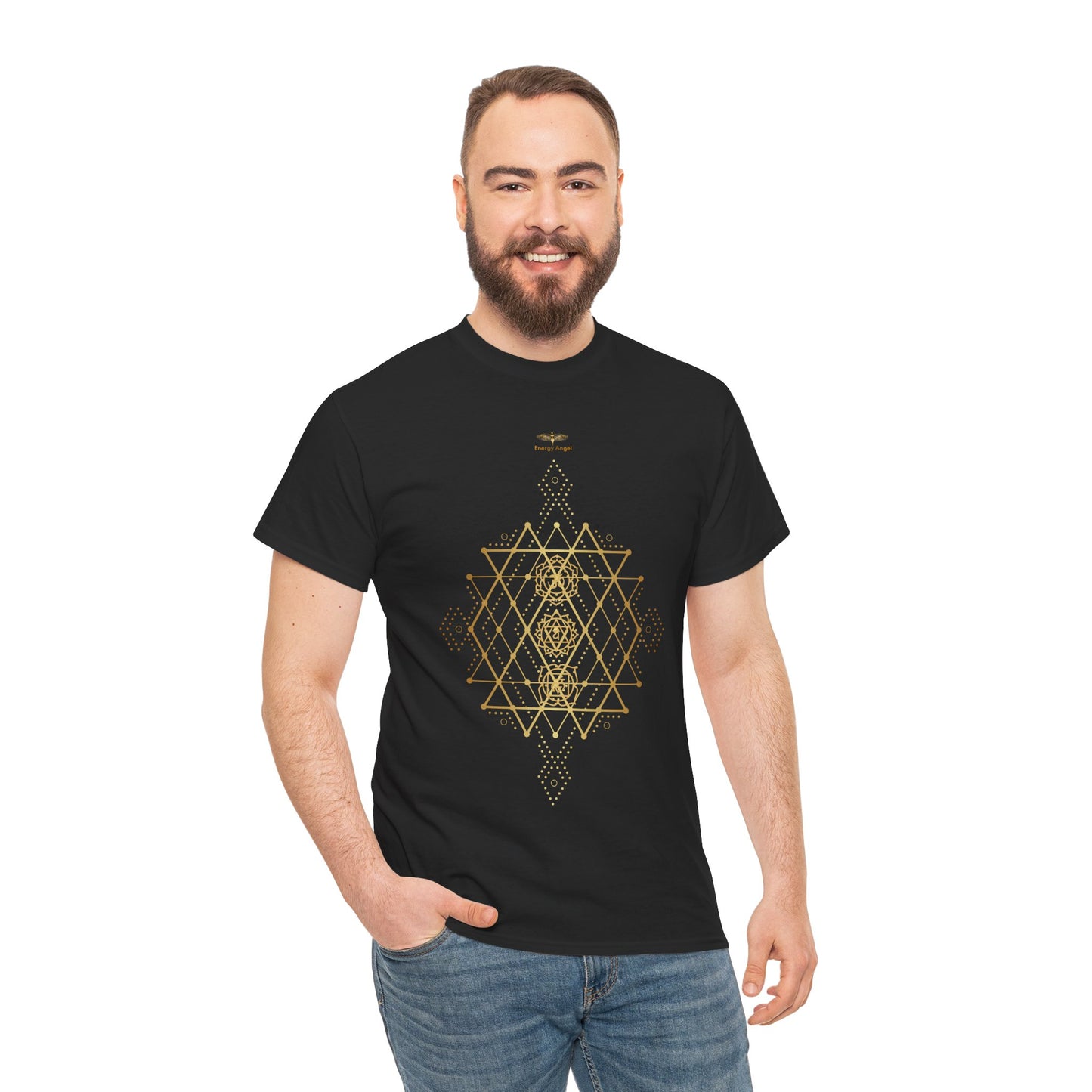 Sacred Geometry Chakra Unisex Heavy Cotton Tee