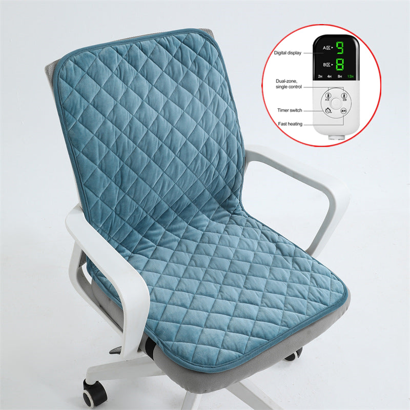 Heated Seat Cushion, 220V Electric Mat, Office Chair Warmer, Smart Timer, Integrated Backrest