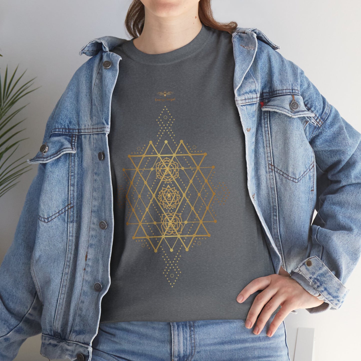 Sacred Geometry Chakra Unisex Heavy Cotton Tee