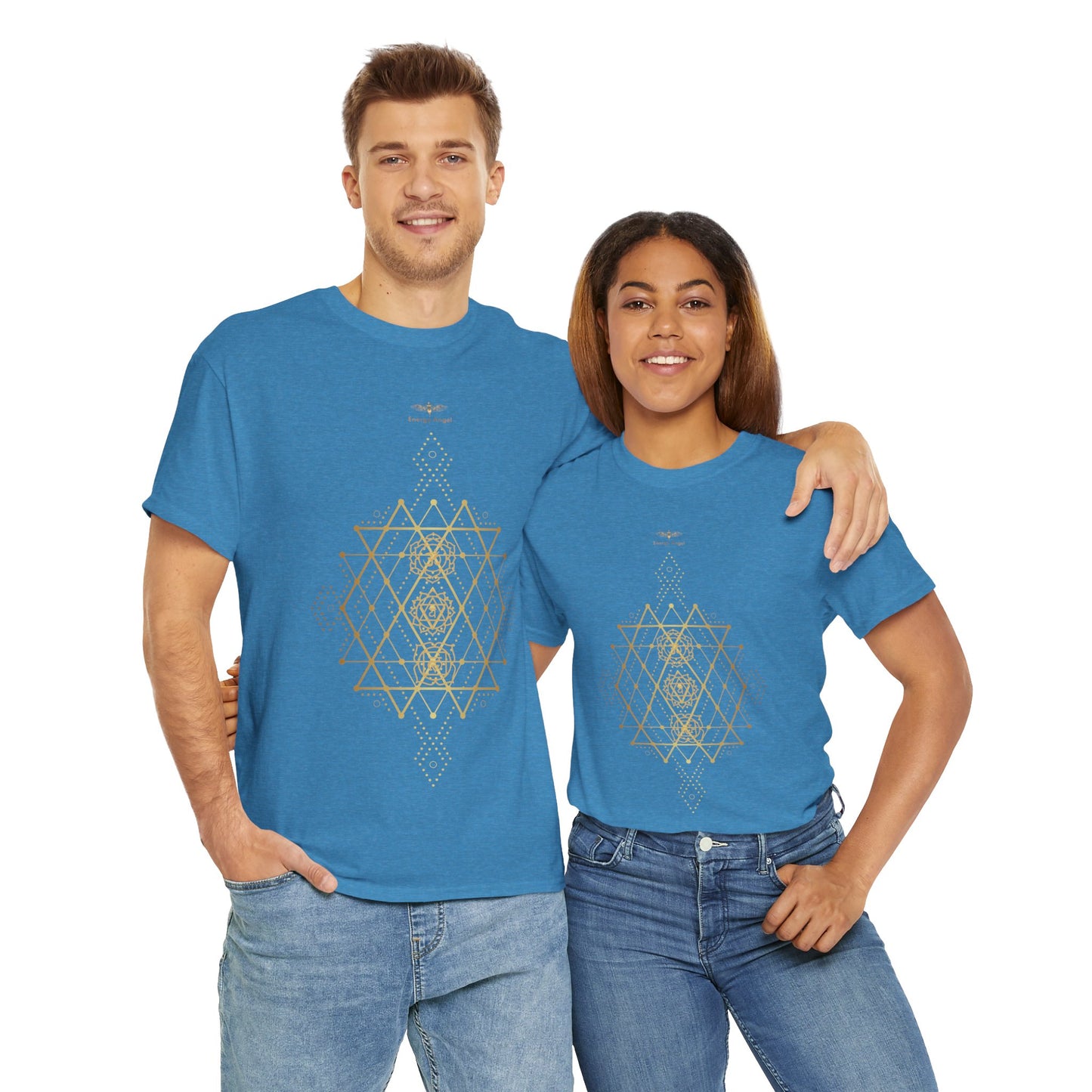 Sacred Geometry Chakra Unisex Heavy Cotton Tee