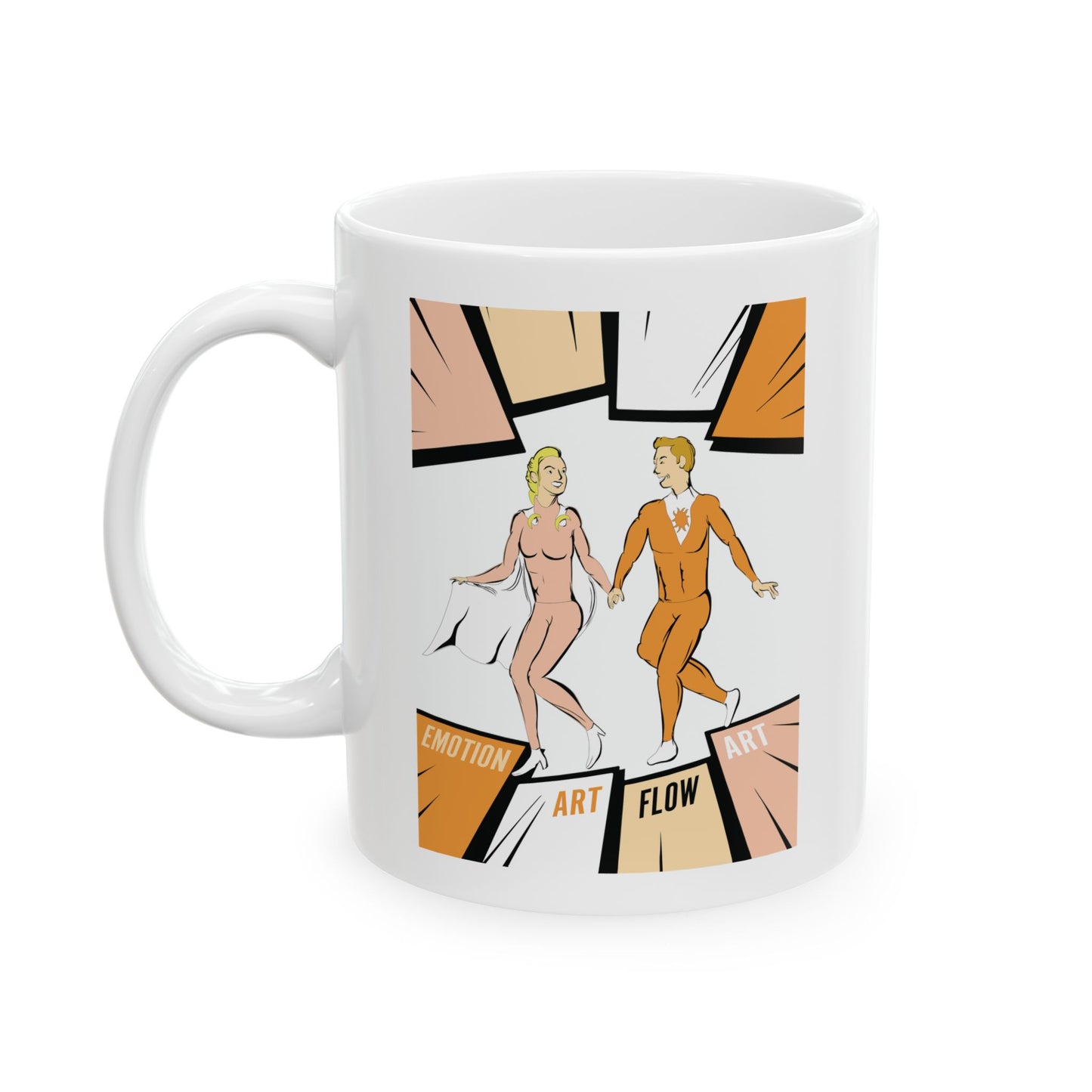 Solara & Rivo — Creative Flow Ceramic Mug | Sacral Chakra Edition • Retro Energy Design (11oz & 15oz)