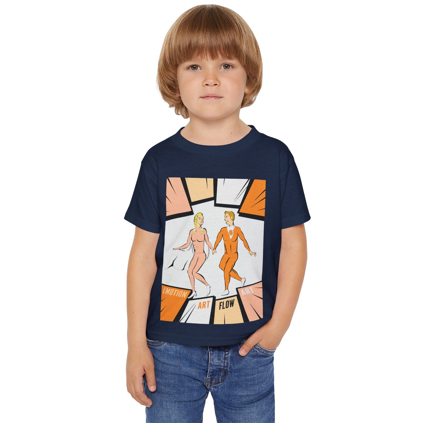 Toddler Super Hero Sacral Chakra 2 T-Shirt — Retro Dance Pop Art "Emotion Art Flow" Design