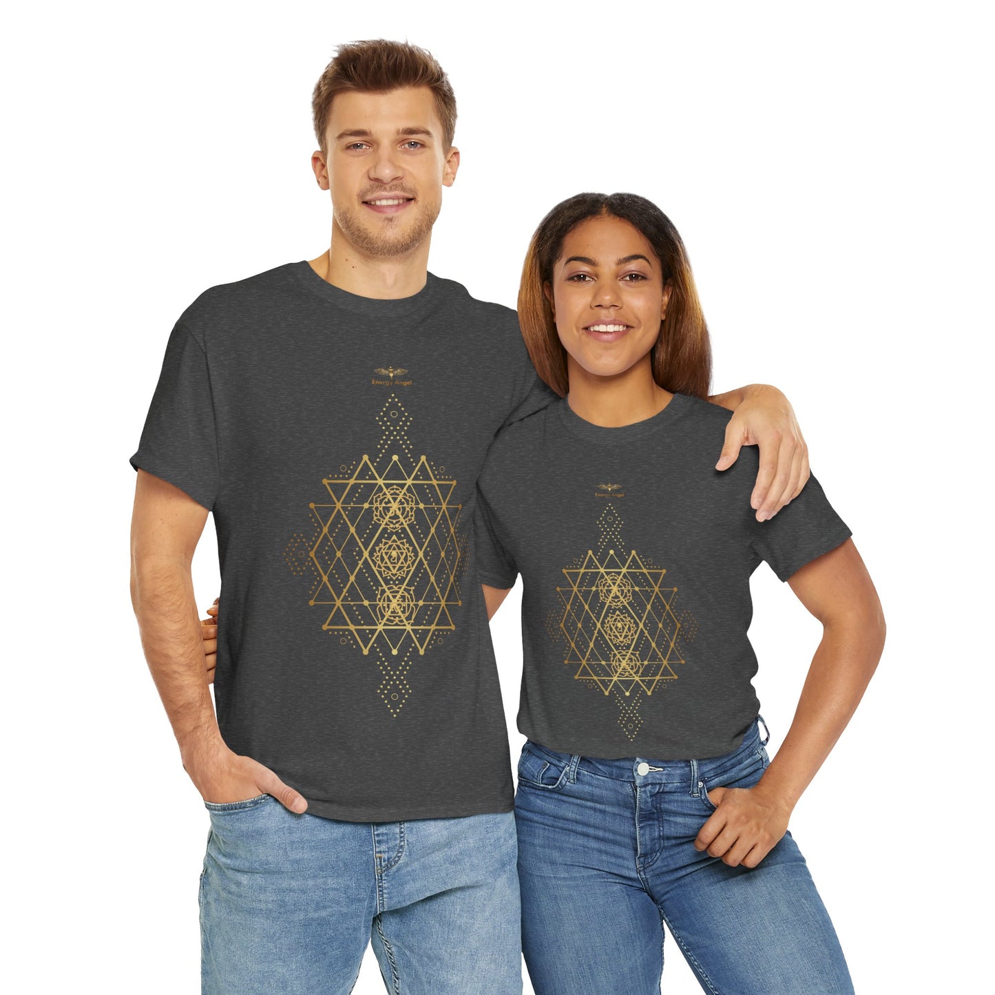 Sacred Geometry Chakra Unisex Heavy Cotton Tee