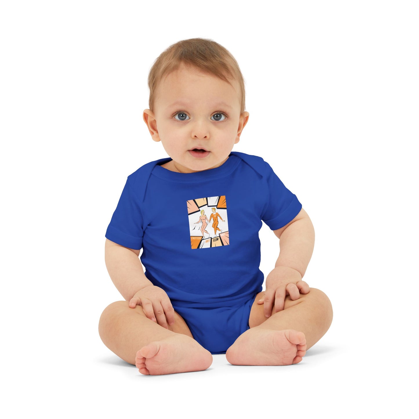 Infant One-Piece Bodysuit with Cute Sacral Chakra Super Hero Cartoon Fox Panel — Baby Gift & Everyday Wear