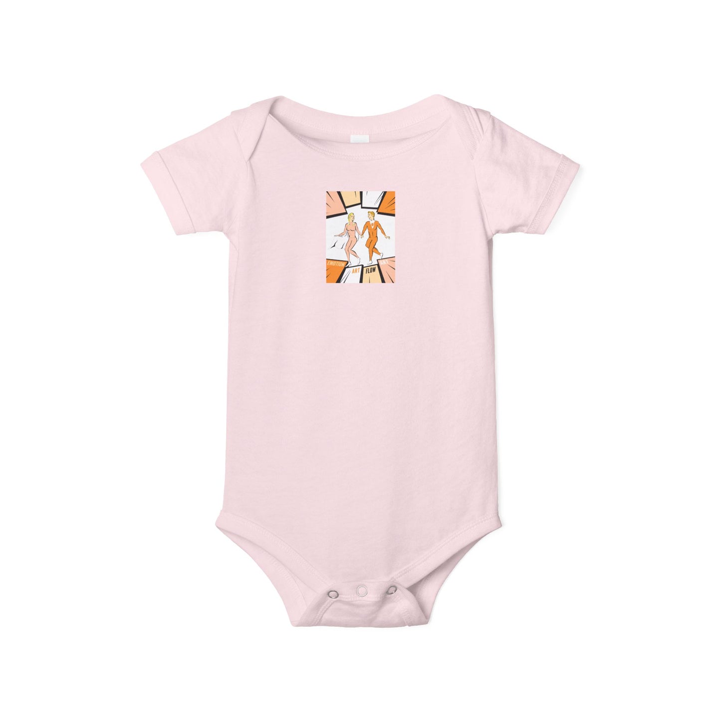 Infant One-Piece Bodysuit with Cute Sacral Chakra Super Hero Cartoon Fox Panel — Baby Gift & Everyday Wear