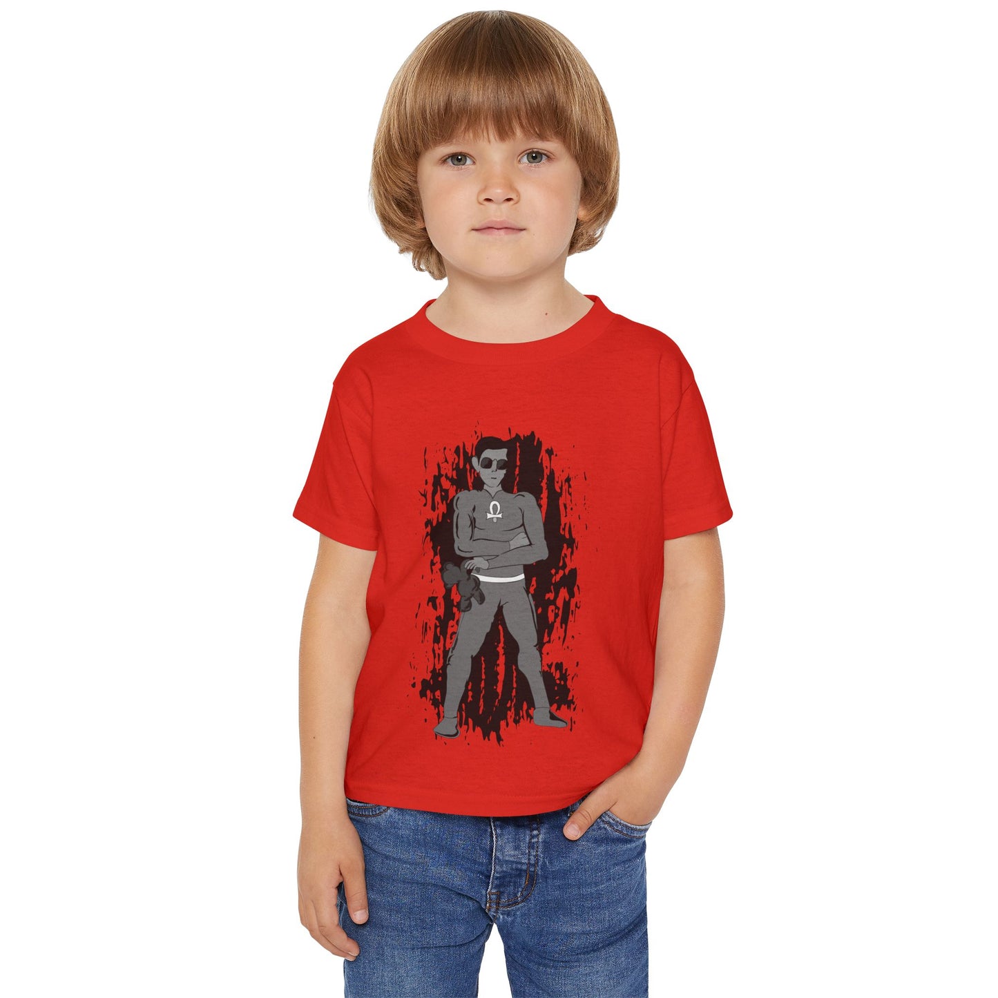 Toddler Root Chakra Superhero  Chakra 1 T‑Shirt — Cool Boy Graphic with '10' Jersey