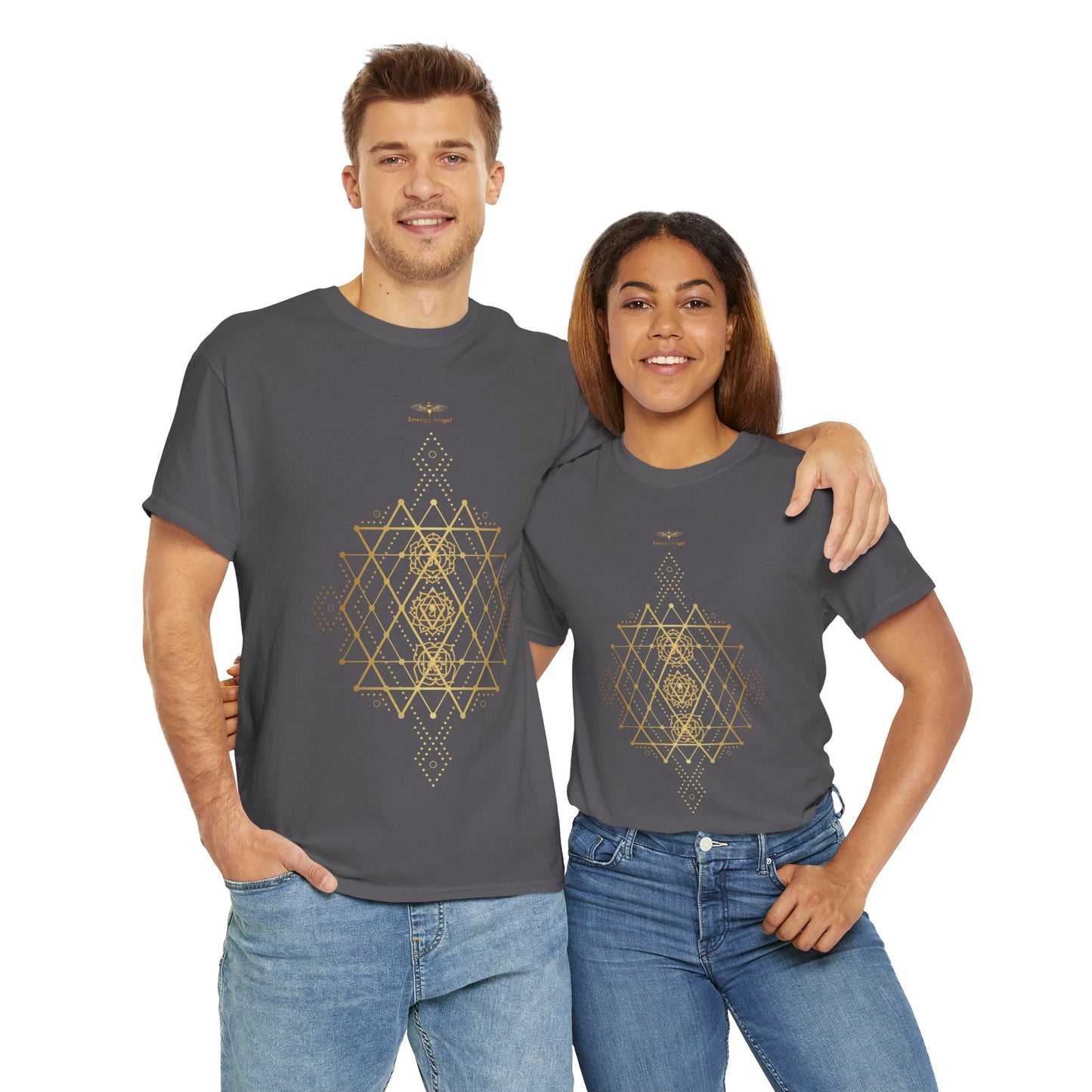 Sacred Geometry Chakra Unisex Heavy Cotton Tee