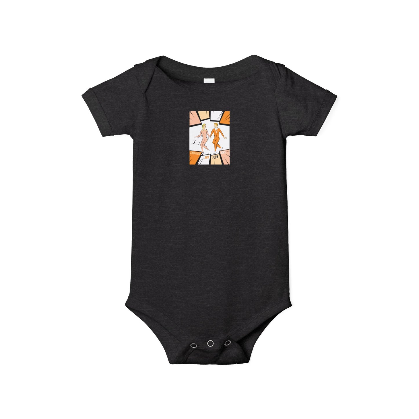 Infant One-Piece Bodysuit with Cute Sacral Chakra Super Hero Cartoon Fox Panel — Baby Gift & Everyday Wear