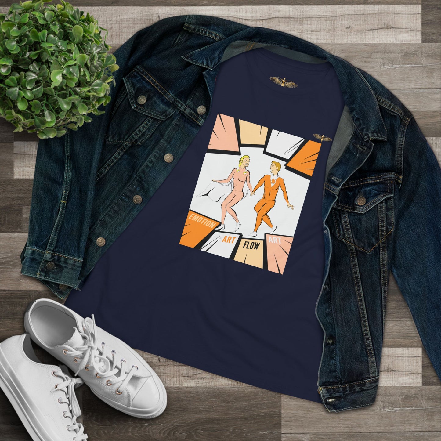 Solara & Rivo Women's Sacral Chakra Tee — "Art. Emotion. Flow." Lightweight Vintage Design
