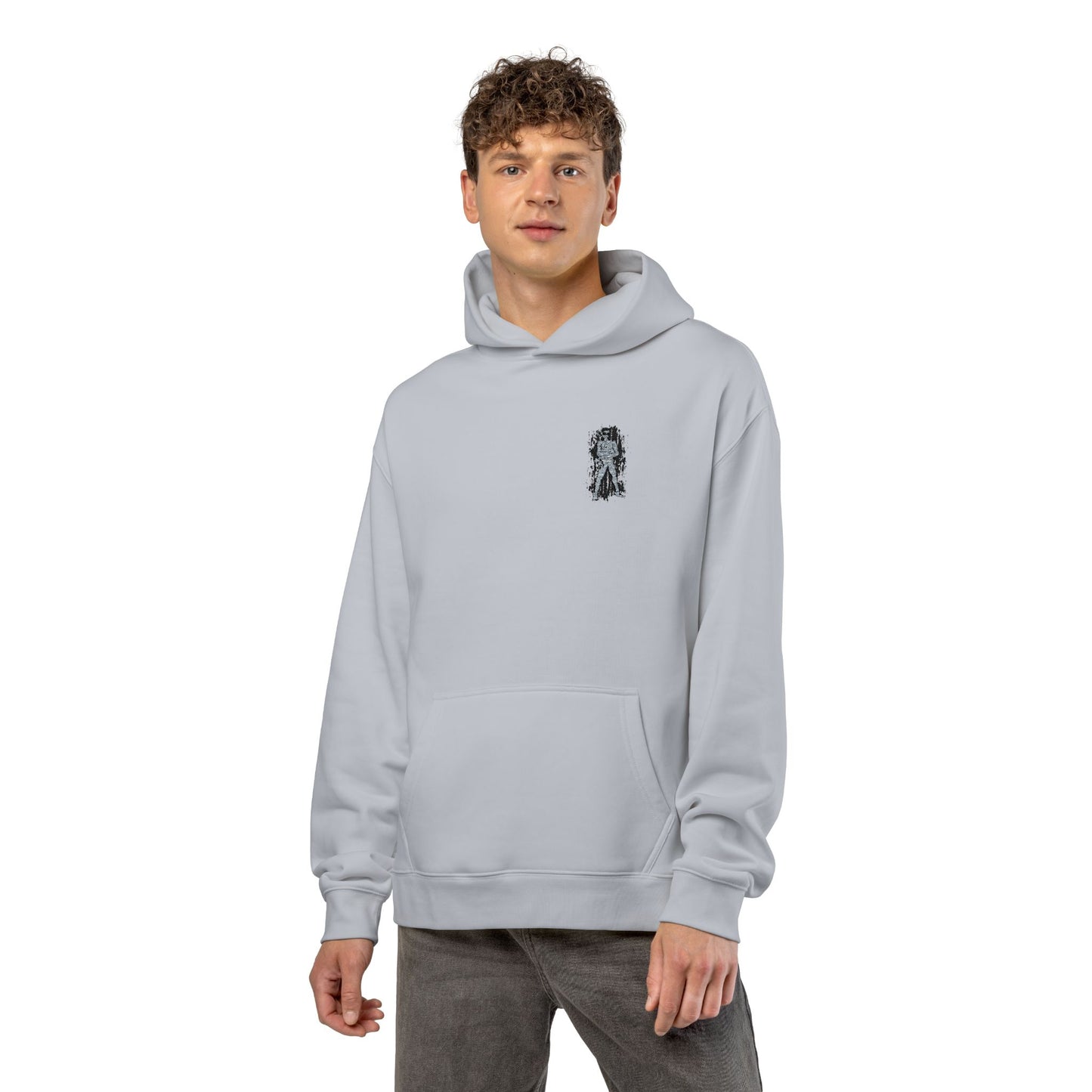 Relaxed Hoodie with Root Chakra Super Hero Chakra 1 Chest Design – Minimal Streetwear Pullover