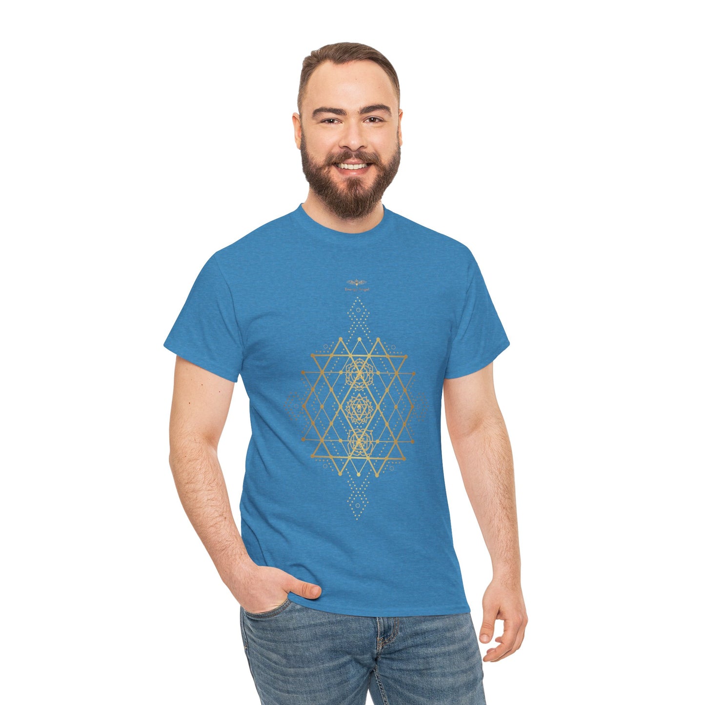 Sacred Geometry Chakra Unisex Heavy Cotton Tee
