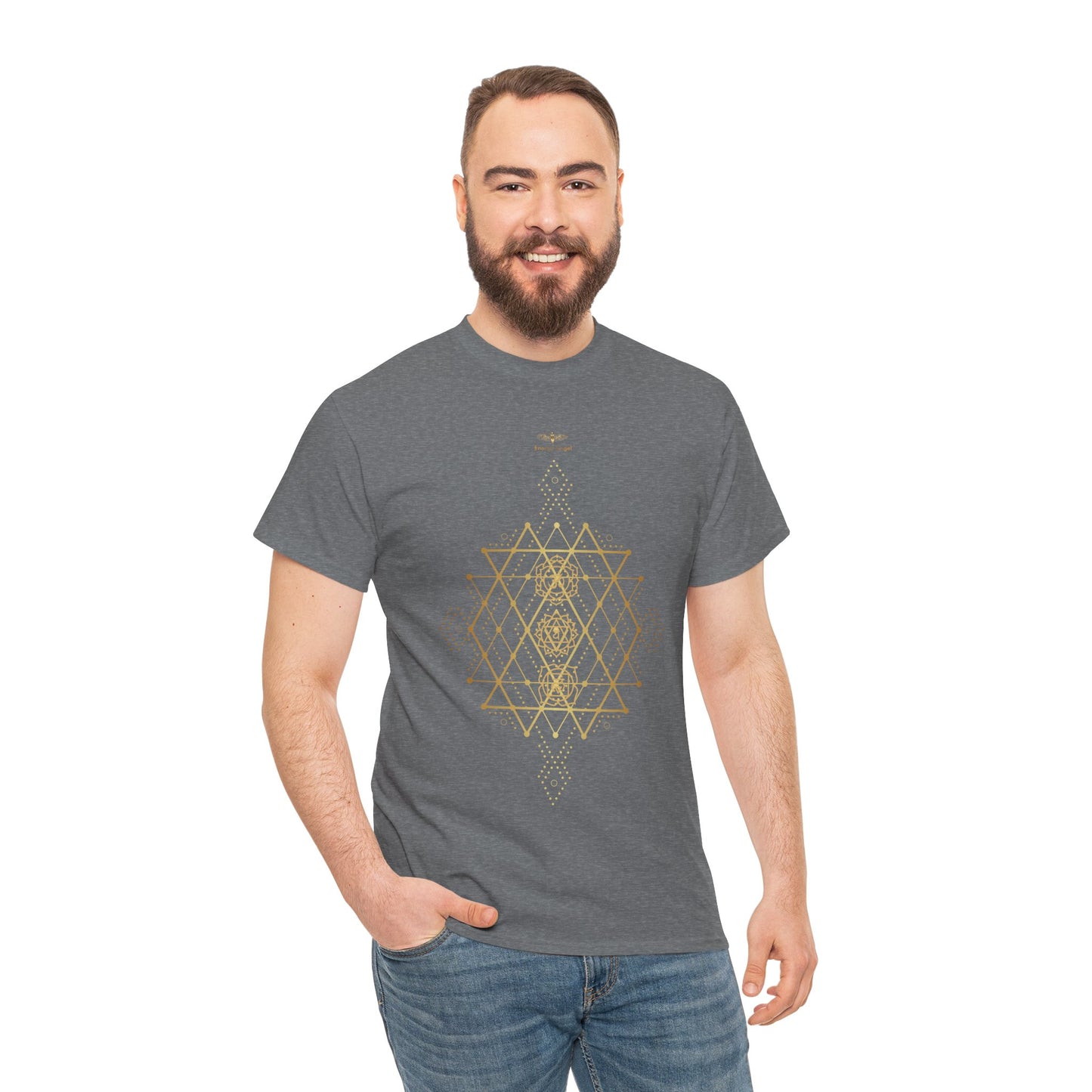 Sacred Geometry Chakra Unisex Heavy Cotton Tee