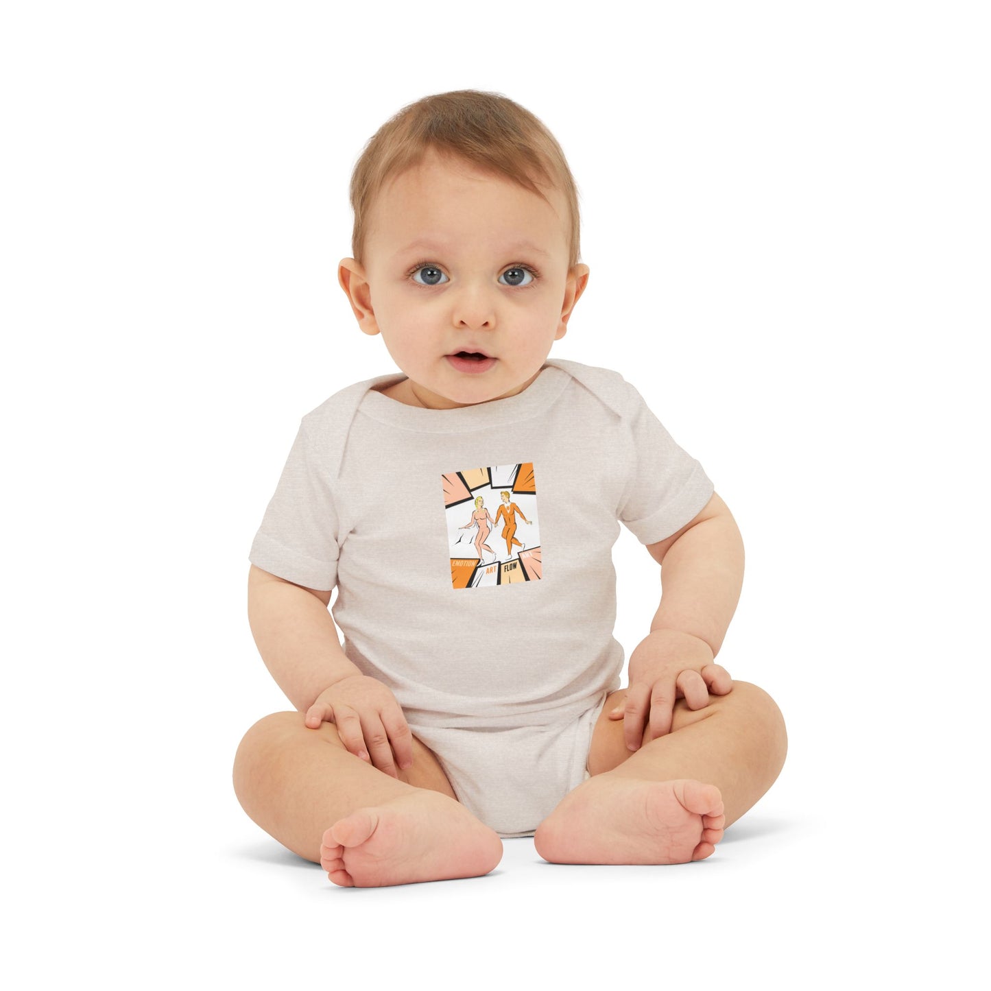 Infant One-Piece Bodysuit with Cute Sacral Chakra Super Hero Cartoon Fox Panel — Baby Gift & Everyday Wear