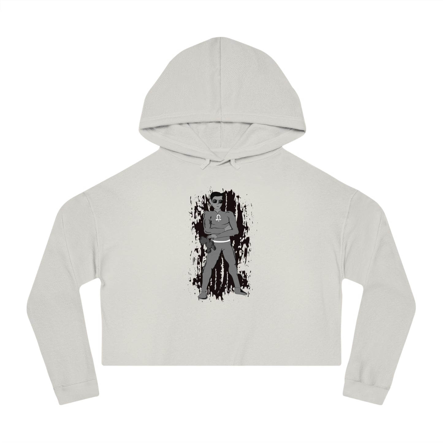 Cropped Hoodie Sacral Chakra Super Hero — Gothic Girl Silhouette Graphic