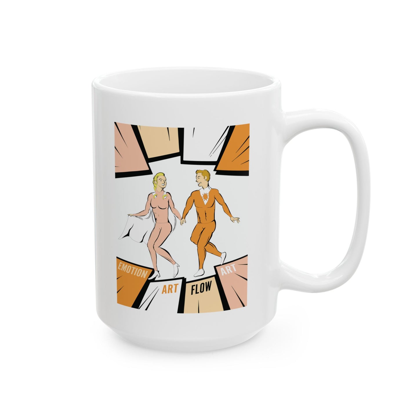 Solara & Rivo — Creative Flow Ceramic Mug | Sacral Chakra Edition • Retro Energy Design (11oz & 15oz)