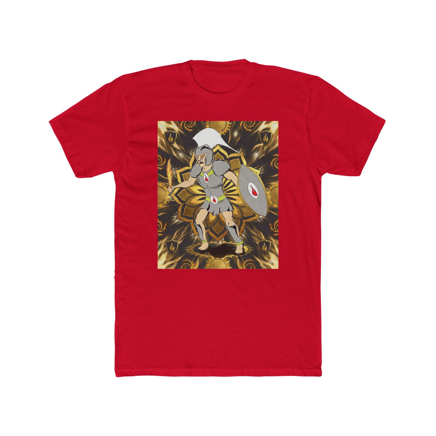 Mythic Warrior Third Chakra Super Hero Chakra 3 Graphic Tee — Shield & Spear Fantasy T-Shirt